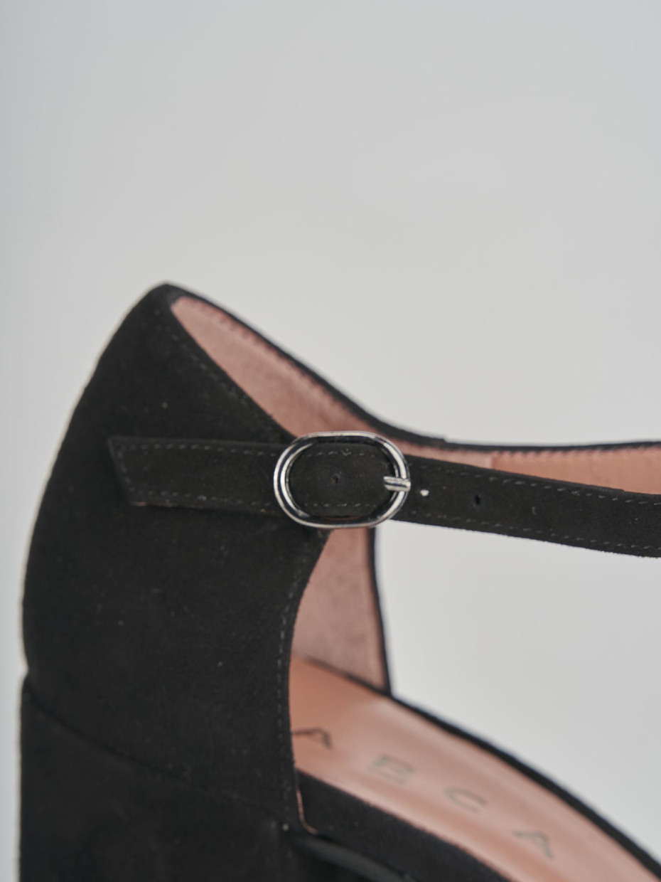 Pumps heel 9 cm black chamois