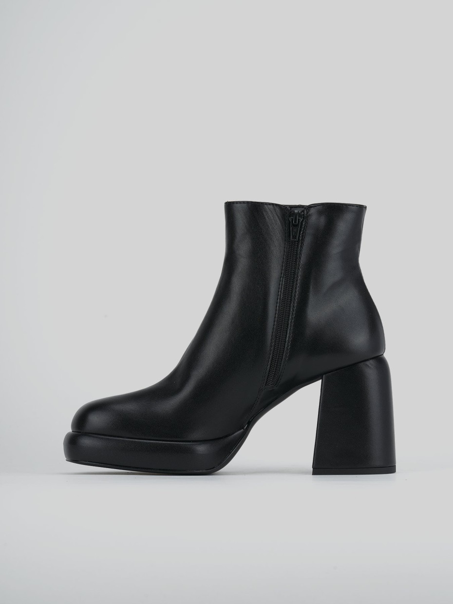 High heel ankle boots heel 11 cm black leather