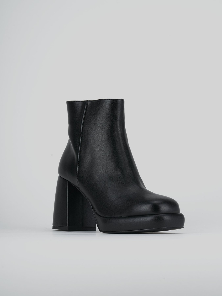 High heel ankle boots heel 11 cm black leather