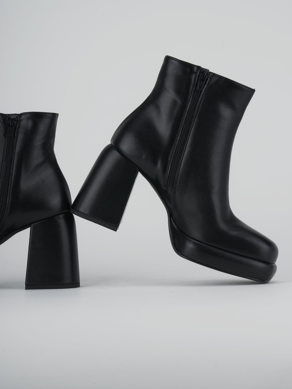 High heel ankle boots heel 11 cm black leather