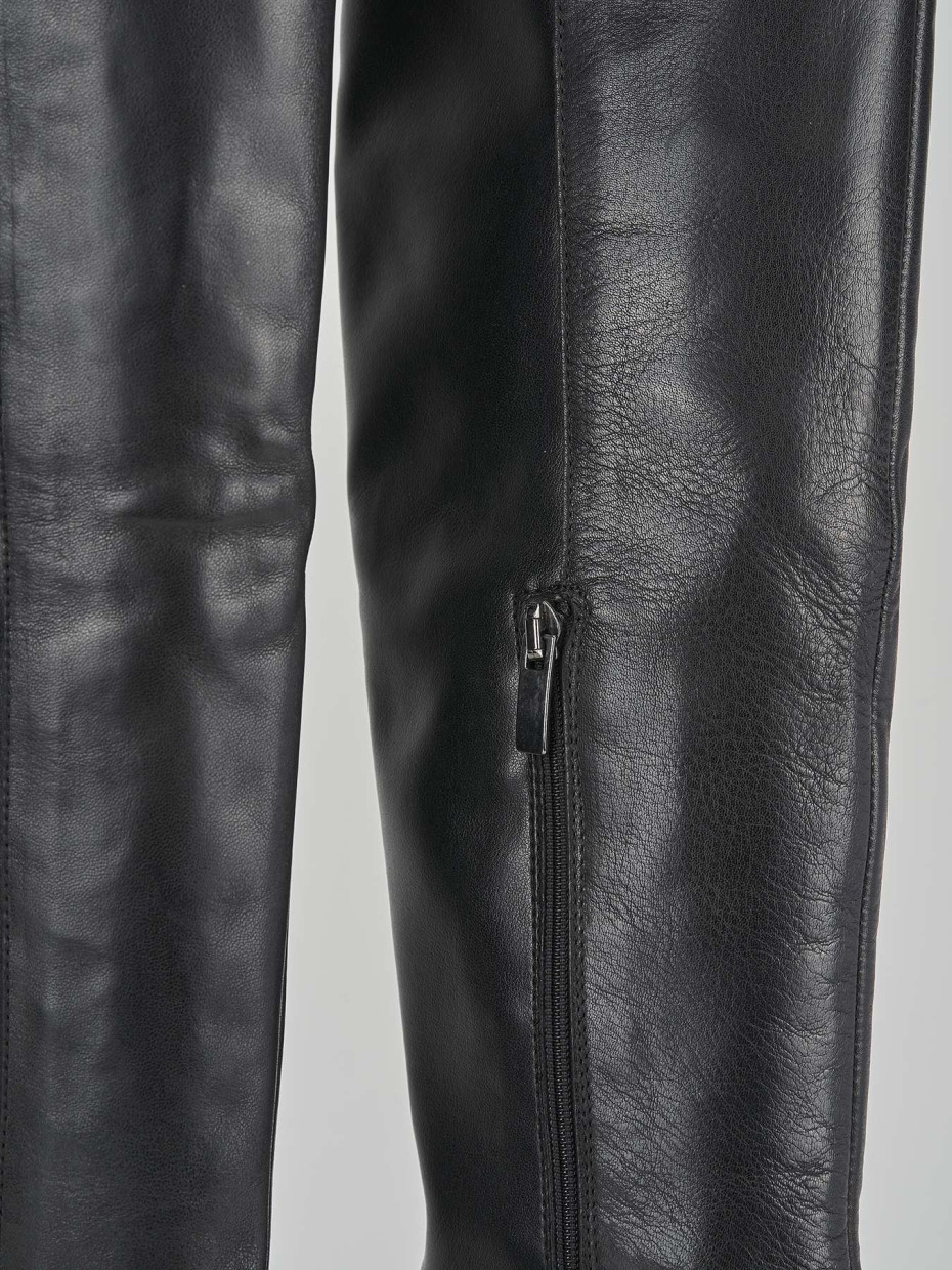 High heel boots woman heel 5 cm black leather | Barca Stores