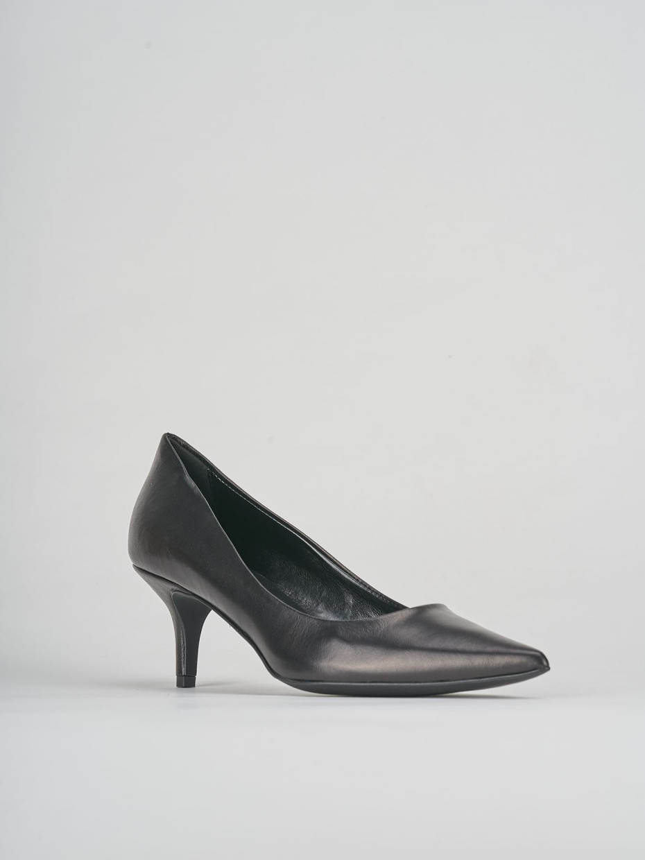 Pumps woman heel 7 cm black leather Barca Stores