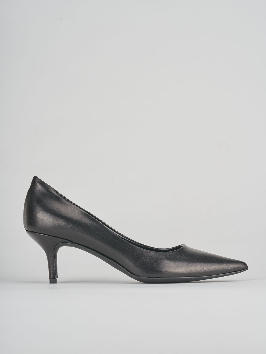 Décolleté e slingback tacco 7cm pelle nero