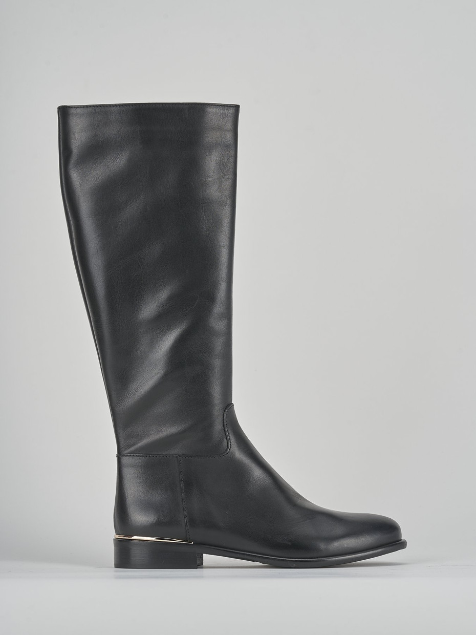 Low heel boots woman heel 2 cm black leather Barca Stores