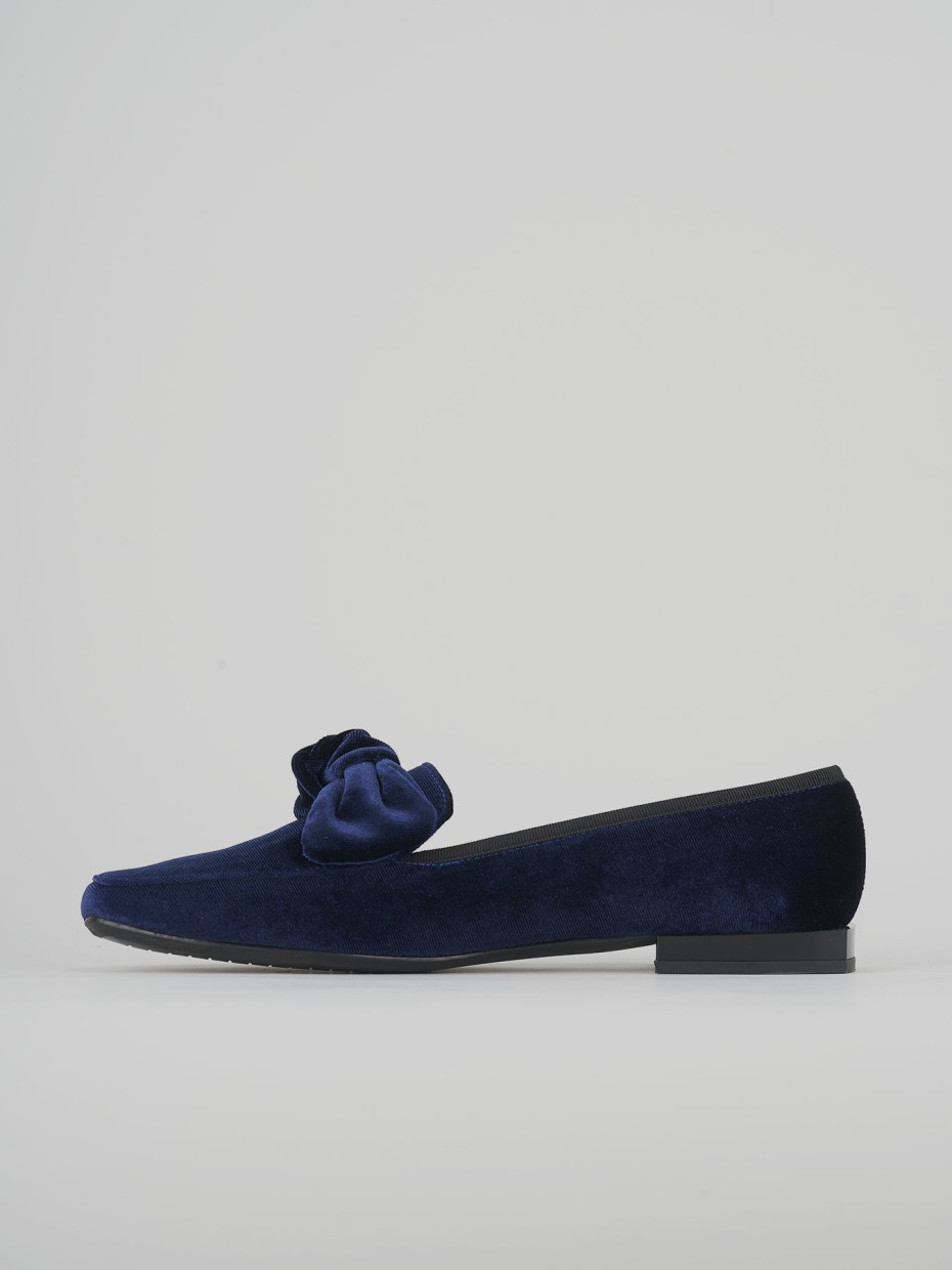 Loafers heel 1 cm blu leather