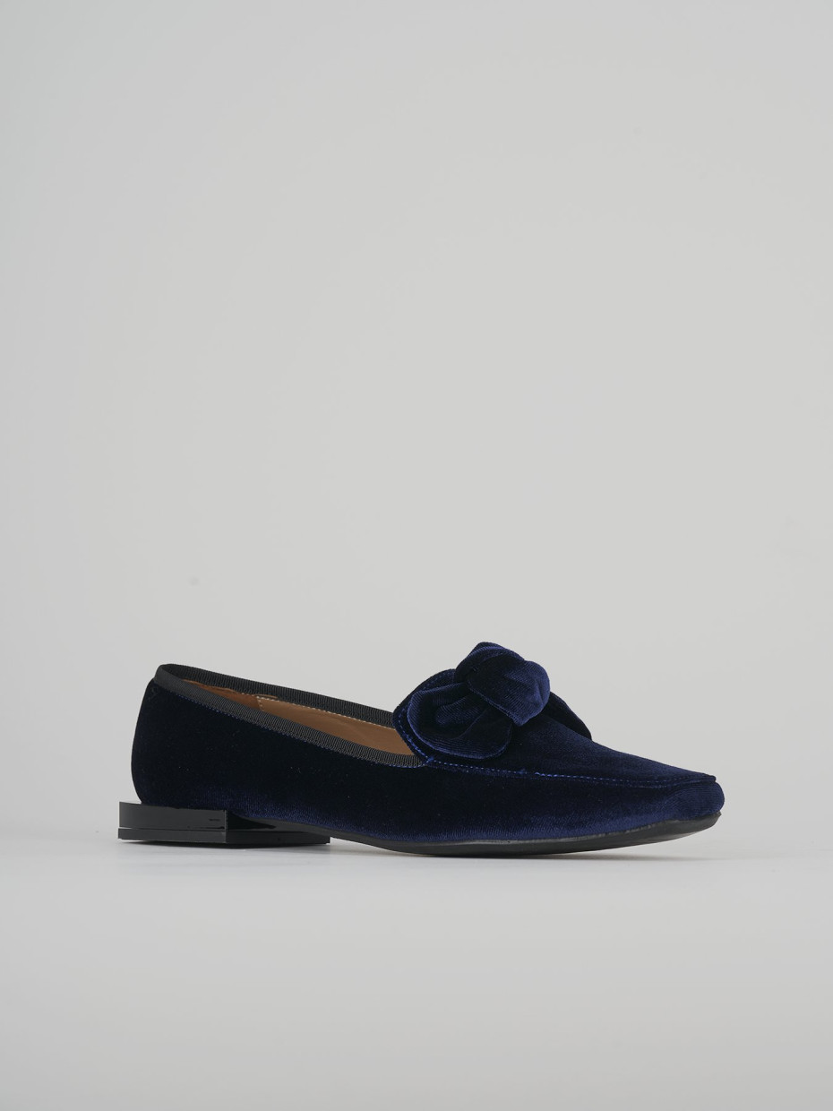 Loafers heel 1 cm blu leather