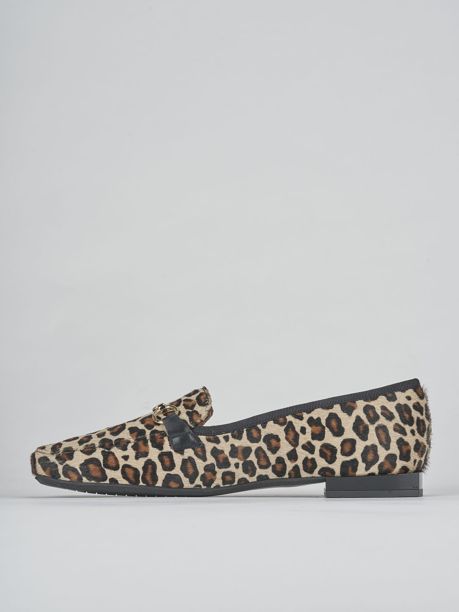 Loafers heel 1 cm multicolor leather