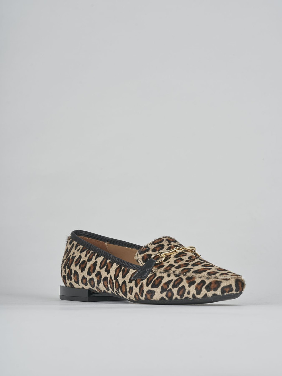 Loafers heel 1 cm multicolor leather