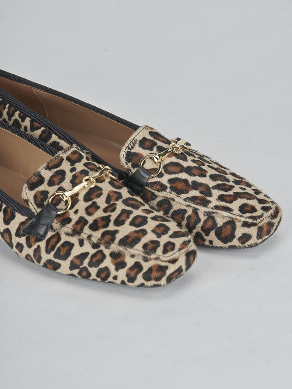 Loafers heel 1 cm multicolor leather