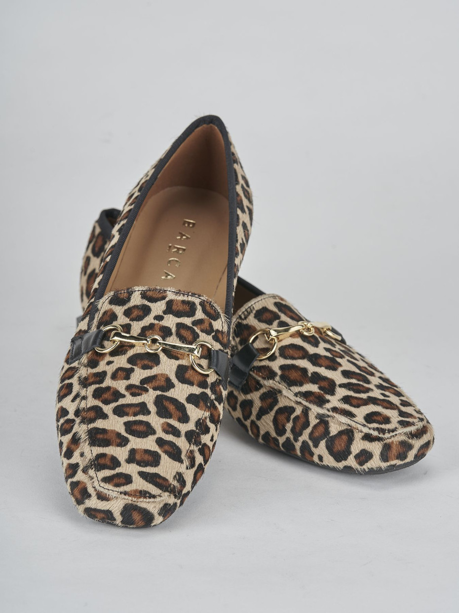Loafers heel 1 cm multicolor leather