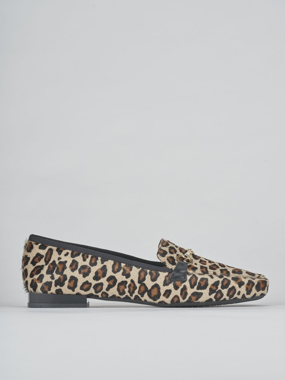 Loafers heel 1 cm multicolor leather