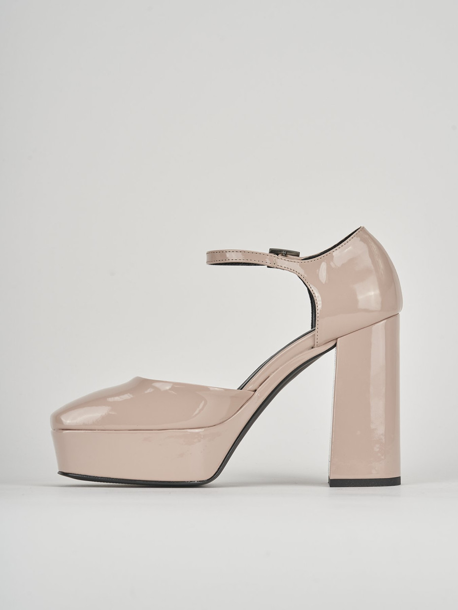 Décolleté e slingback tacco 10cm pelle beige