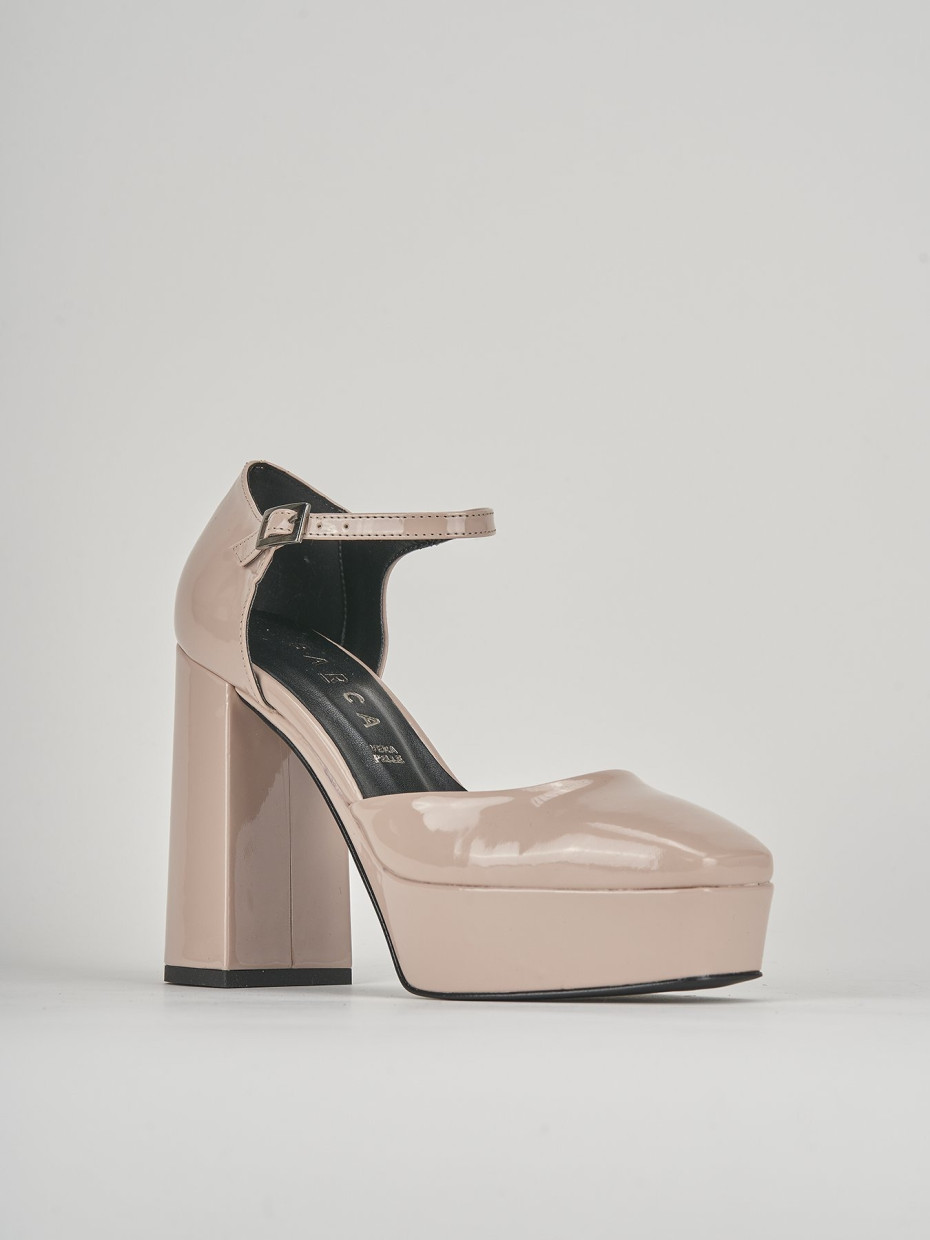 Décolleté e slingback tacco 10cm pelle beige