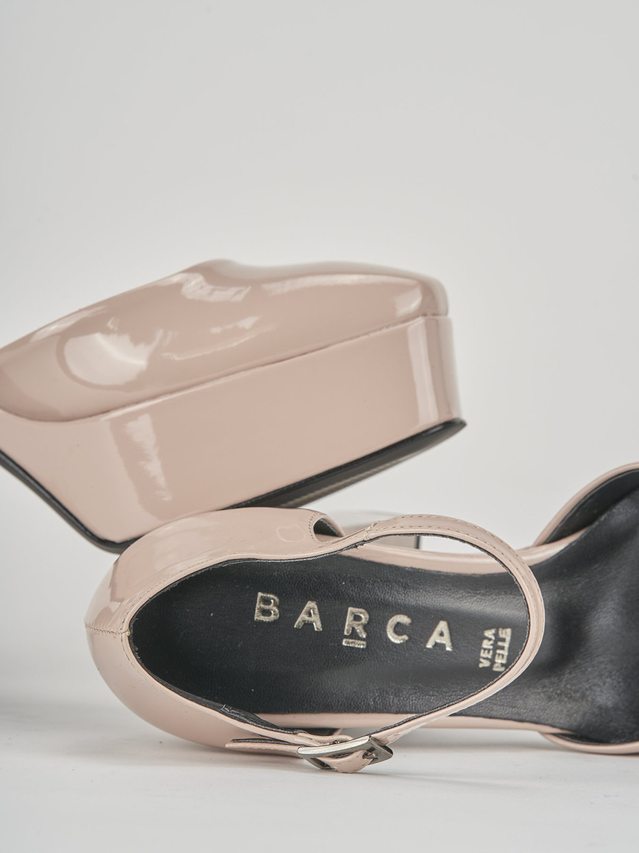 Décolleté e slingback tacco 10cm pelle beige