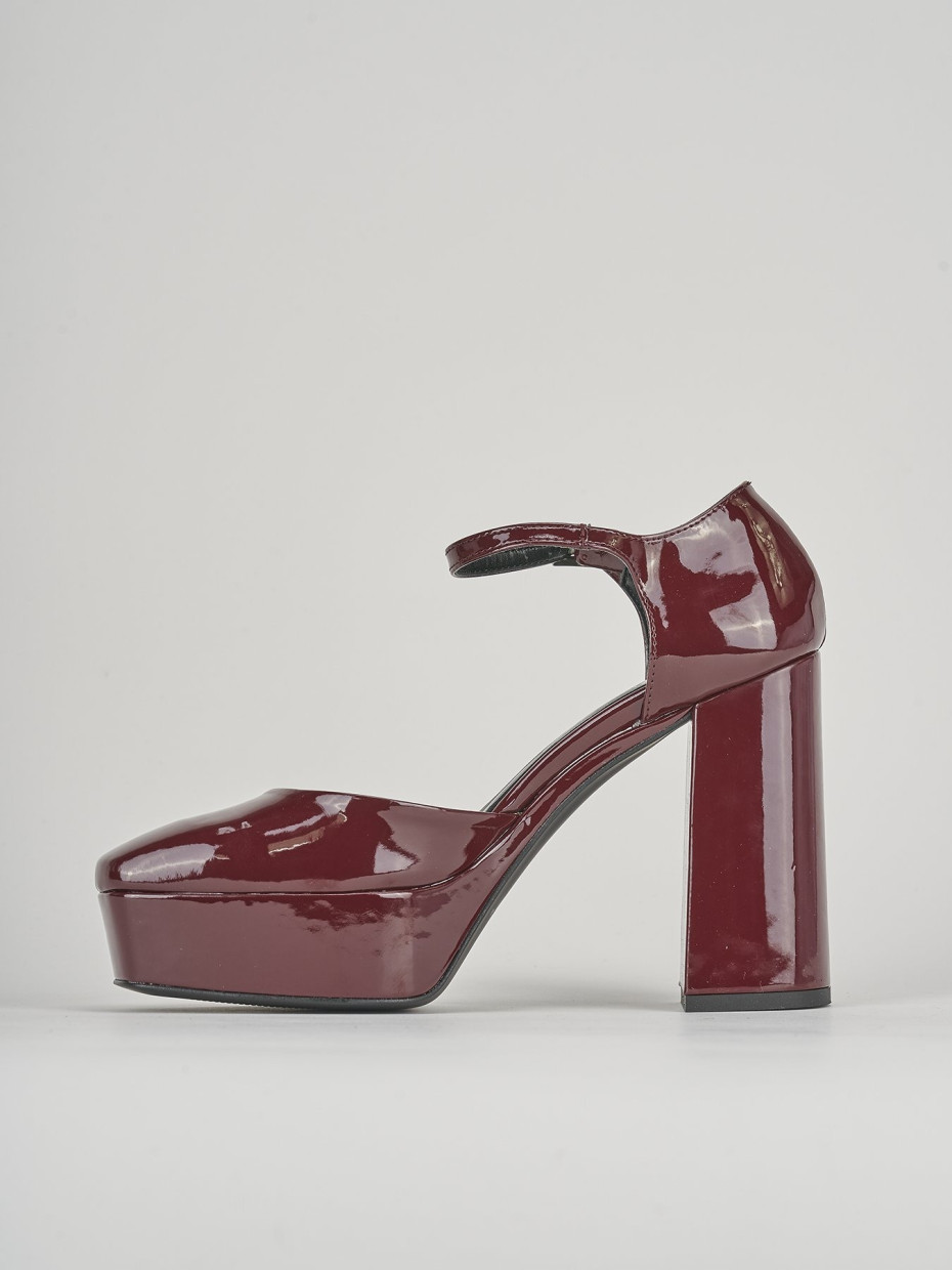 Pumps heel 10 cm bordeaux leather