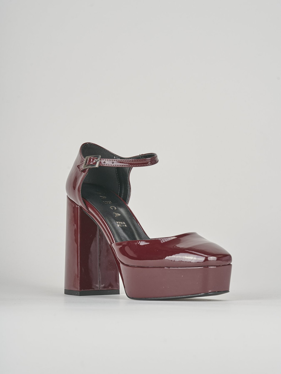 Pumps heel 10 cm bordeaux leather