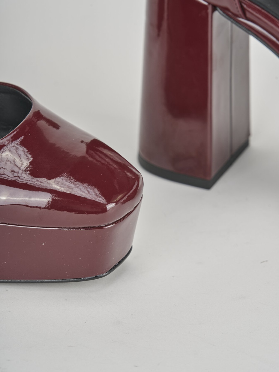 Pumps heel 10 cm bordeaux leather