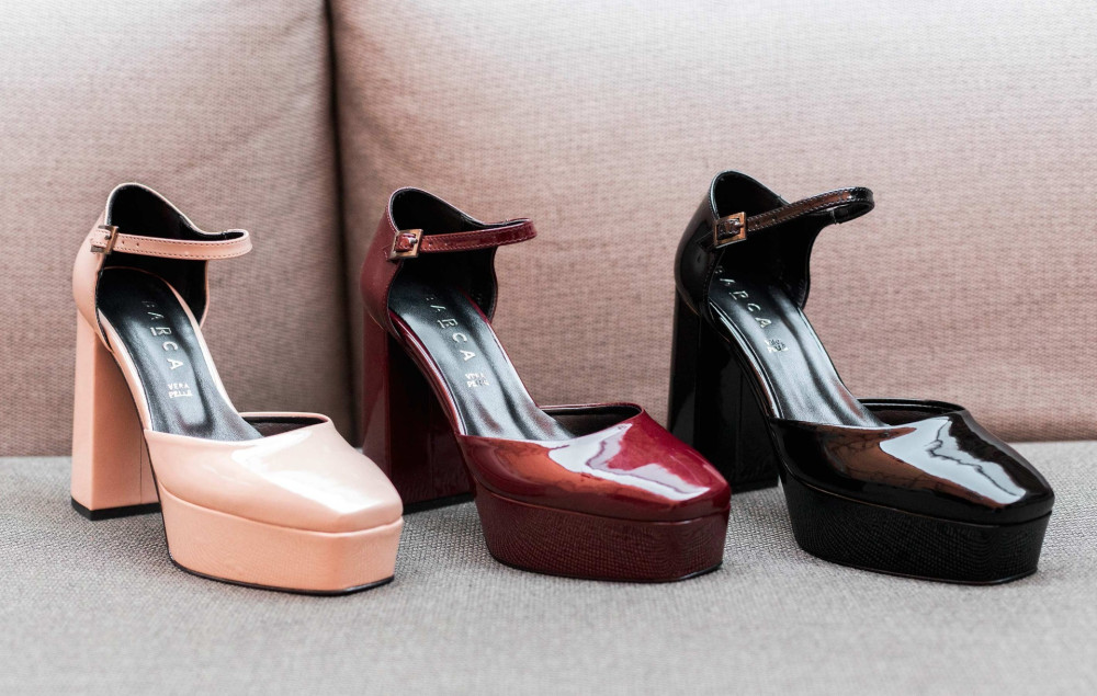 Décolleté e slingback tacco 10cm pelle bordo'