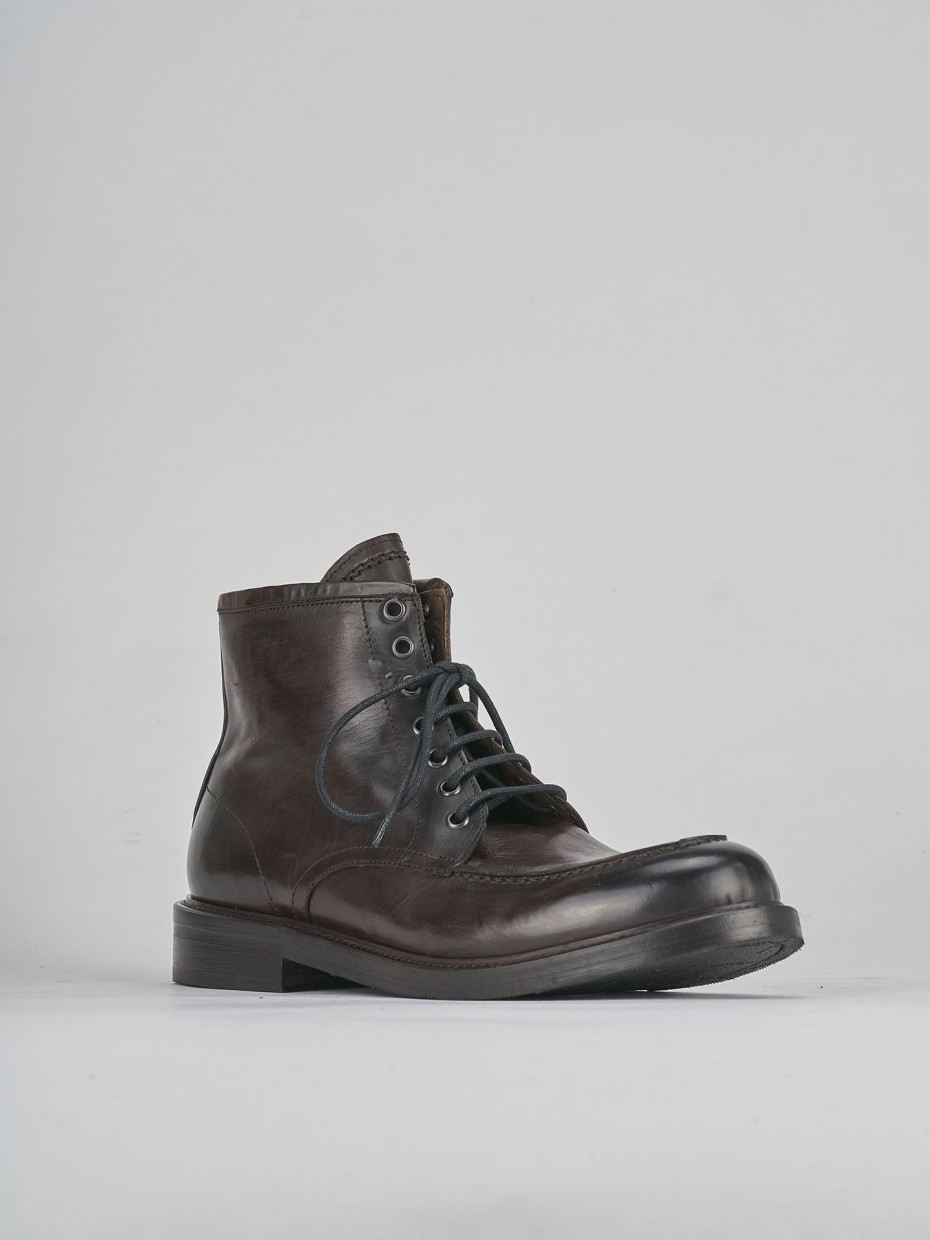 Combat boots dark brown leather