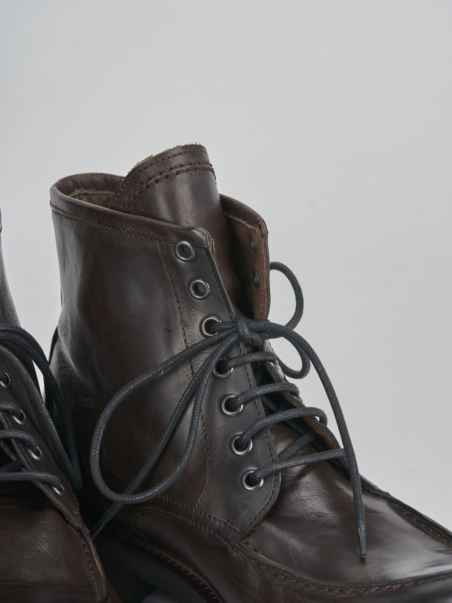 Combat boots dark brown leather