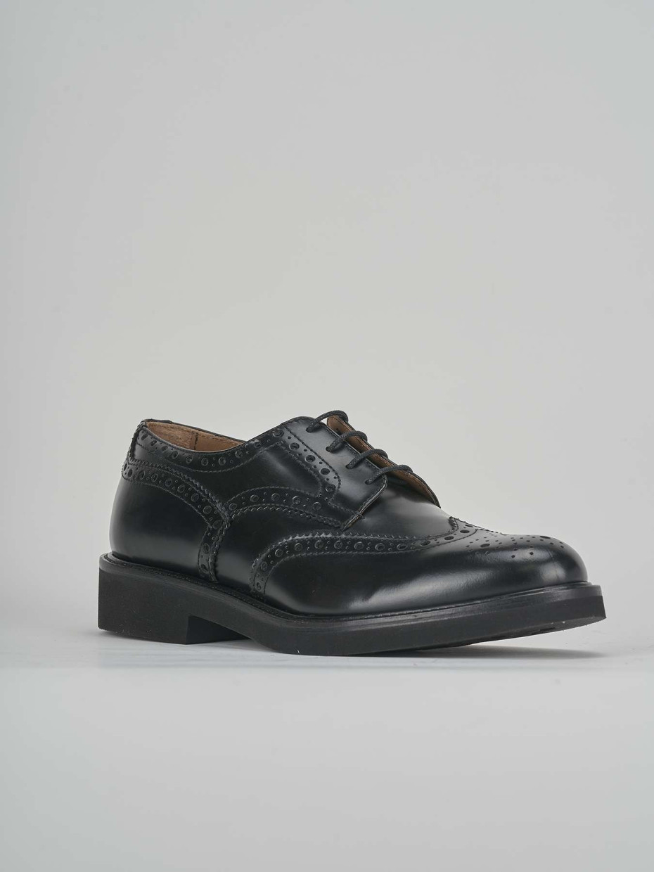 Lace-up shoes black leather