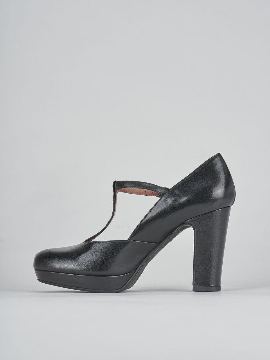 Décolleté e slingback tacco 8cm pelle nero