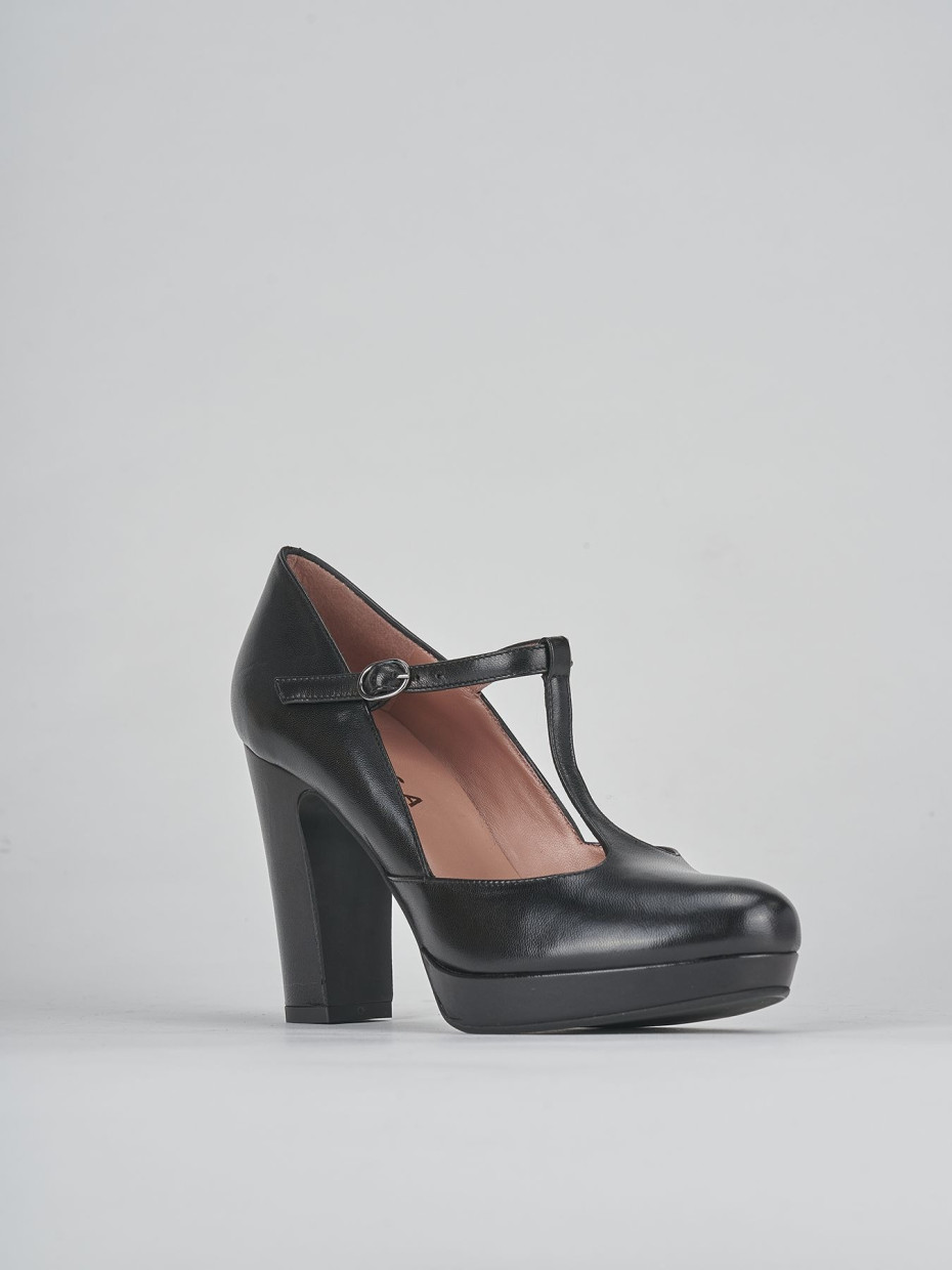 Décolleté e slingback tacco 8cm pelle nero