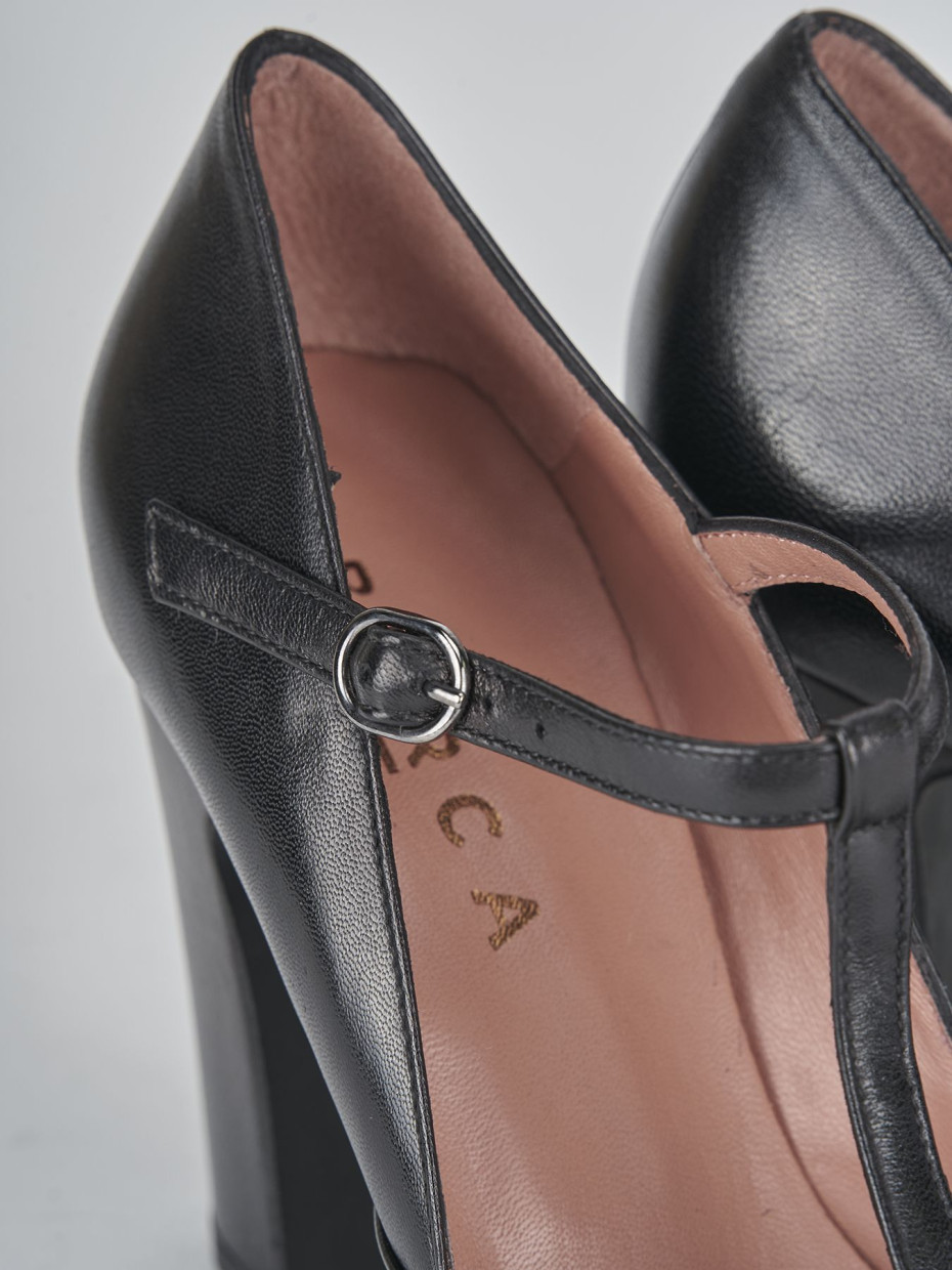 Décolleté e slingback tacco 8cm pelle nero