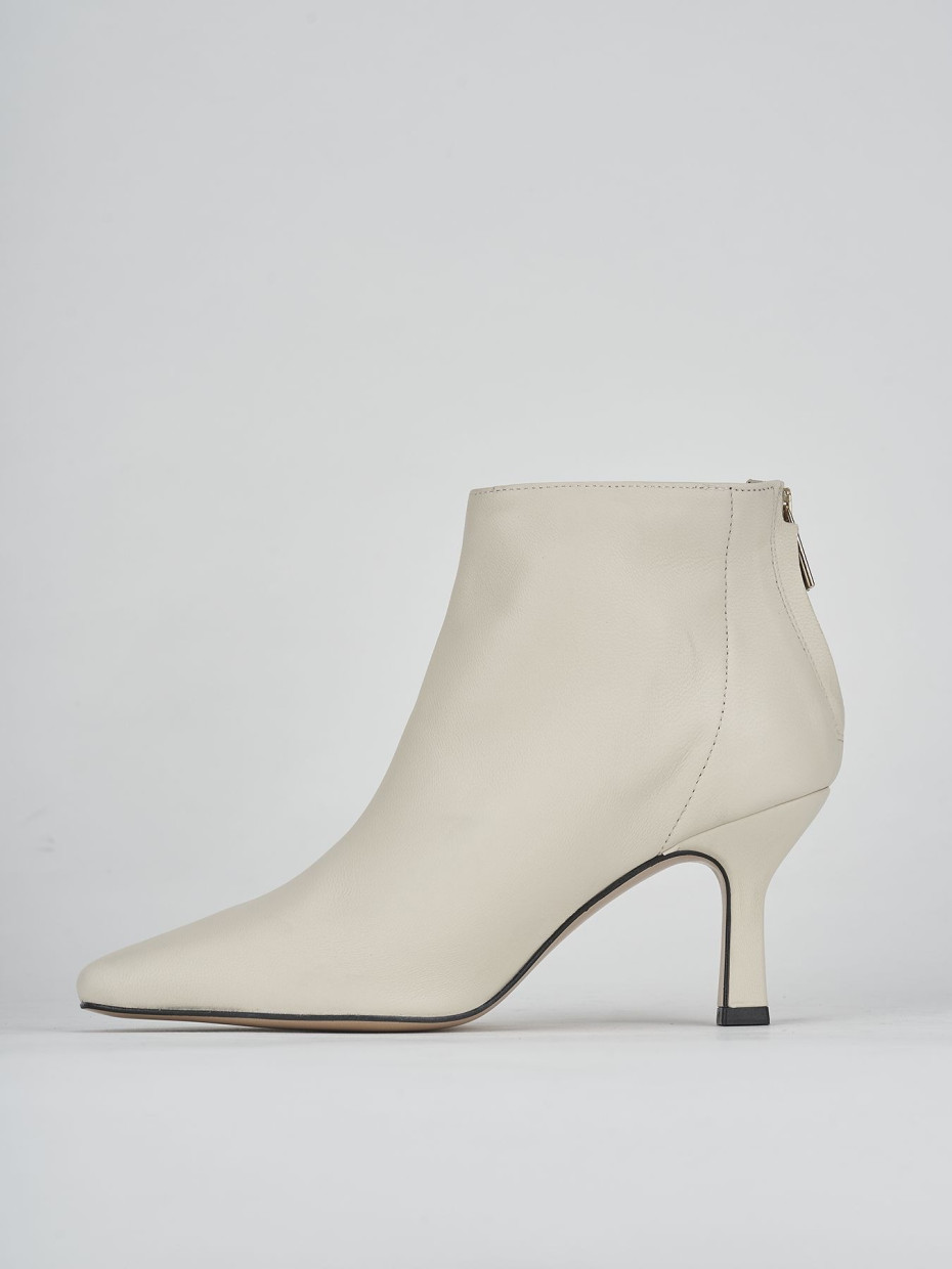 White kitten top heel ankle boots