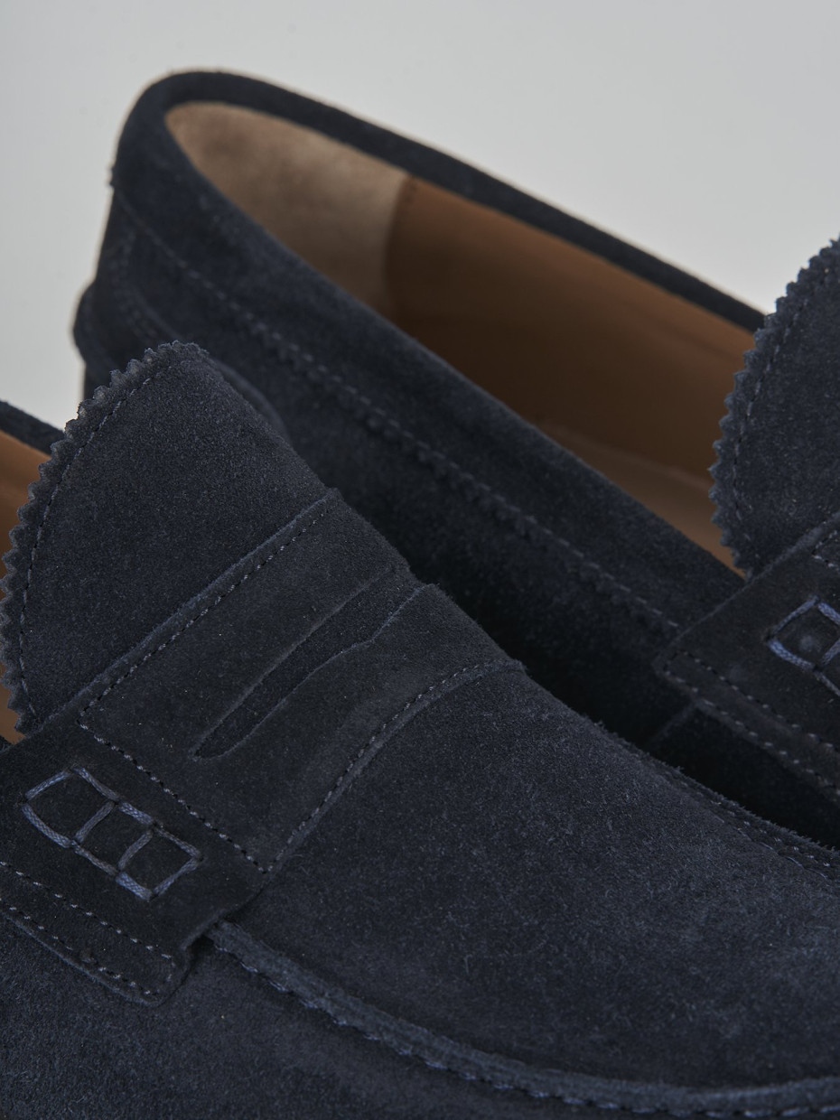 Loafers man heel 2 cm blu suede Barca Stores