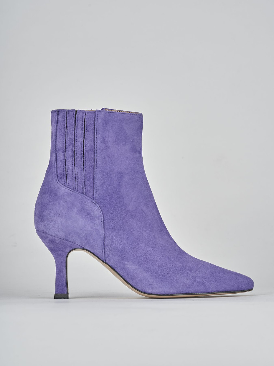 High heel ankle boots woman heel 7 cm violet suede Barca Stores