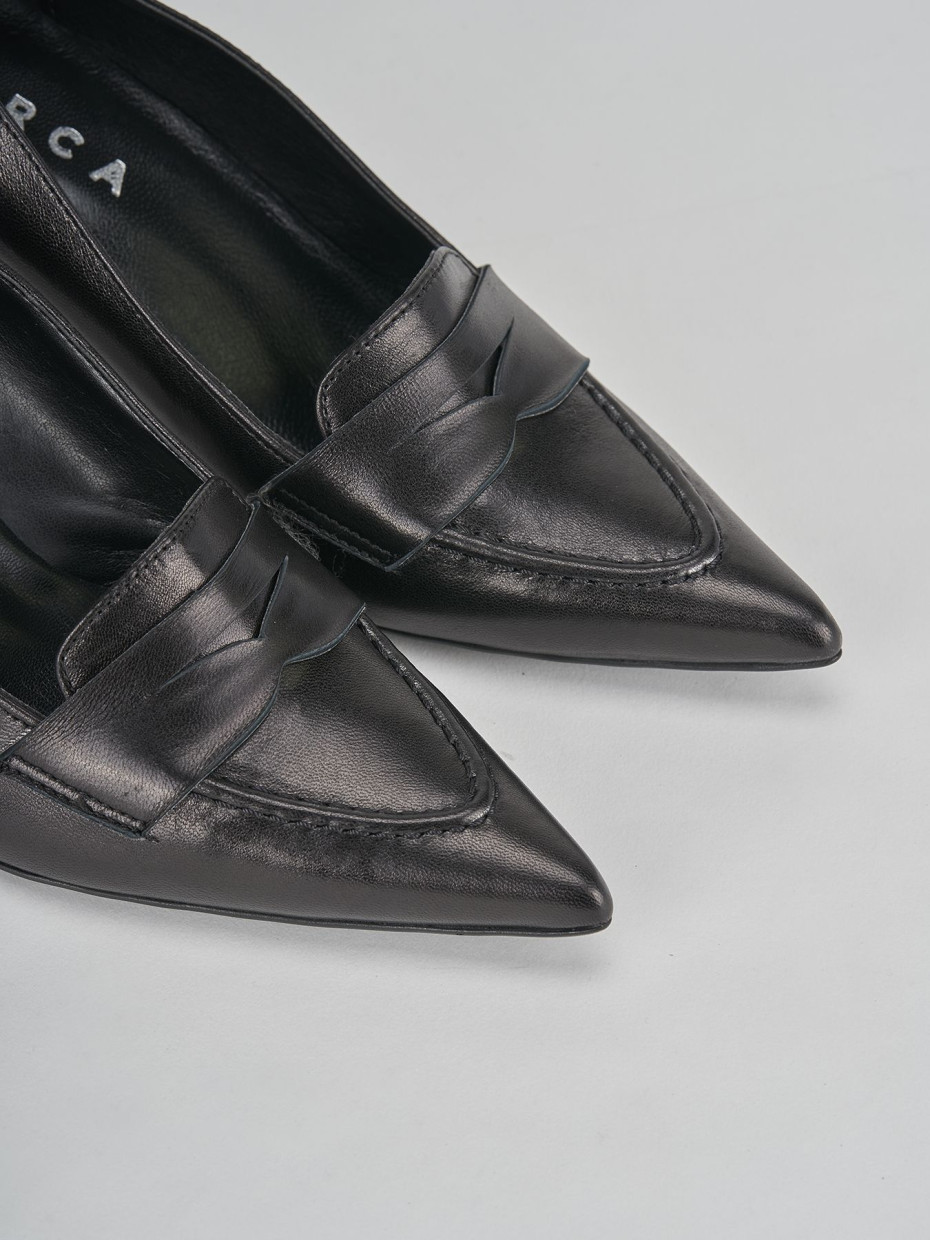 Décolleté e slingback tacco 7cm pelle nero