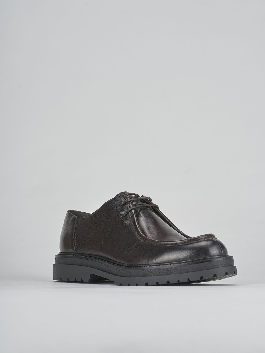 Lace-up shoes dark brown leather