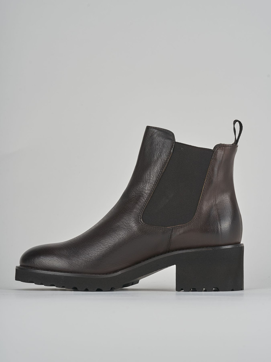 Stivaletti tacco 5cm pelle testa