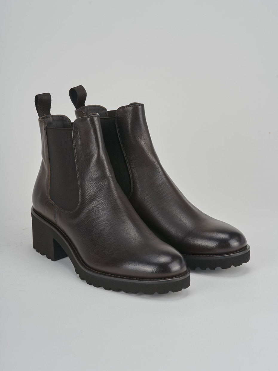 Stivaletti tacco 5cm pelle testa