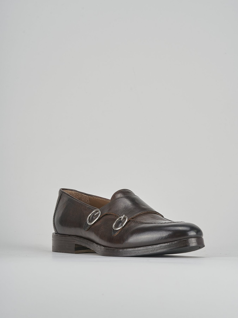 Loafers heel 2 cm dark brown leather