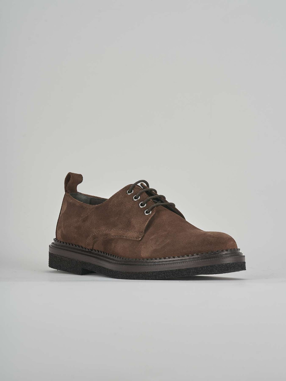 Lace-up shoes brown suede