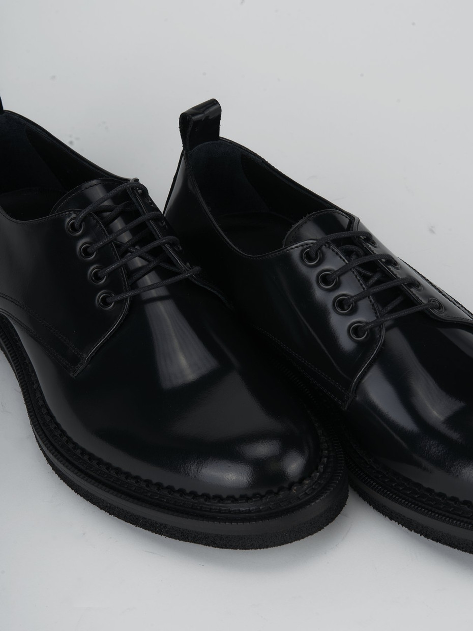 Lace up shoes man black leather Barca Stores