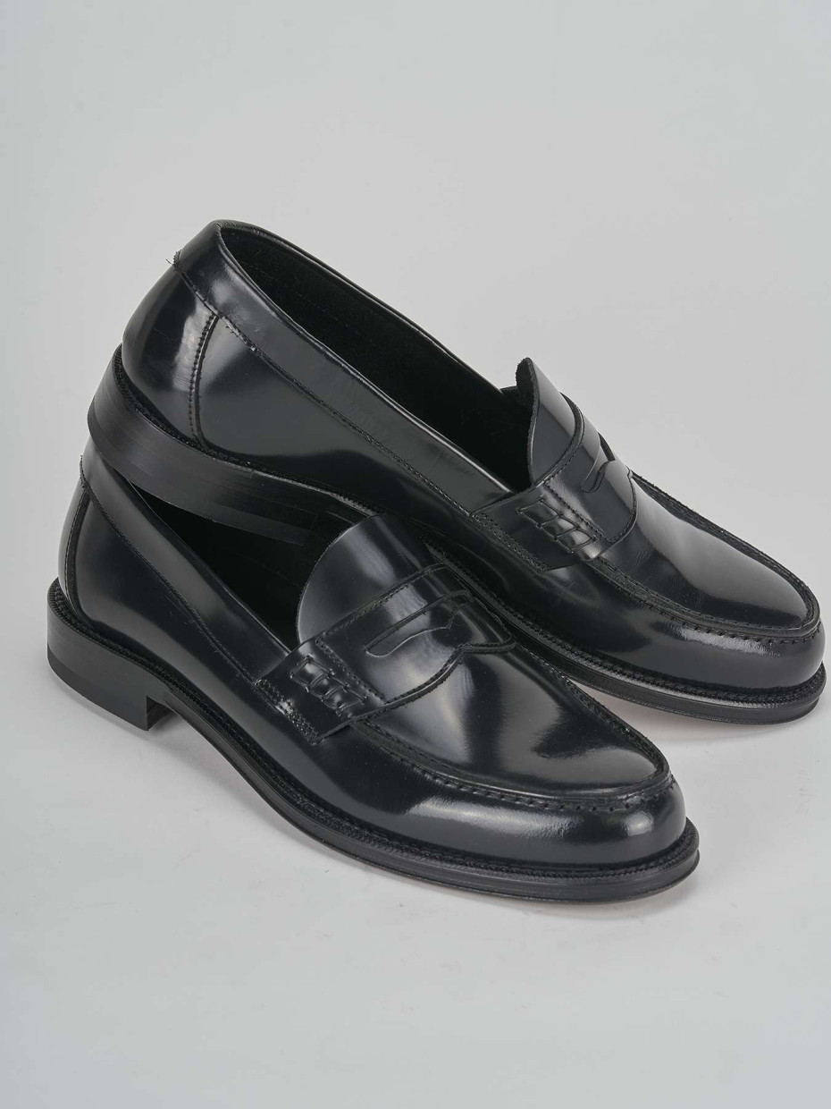 Loafers black leather