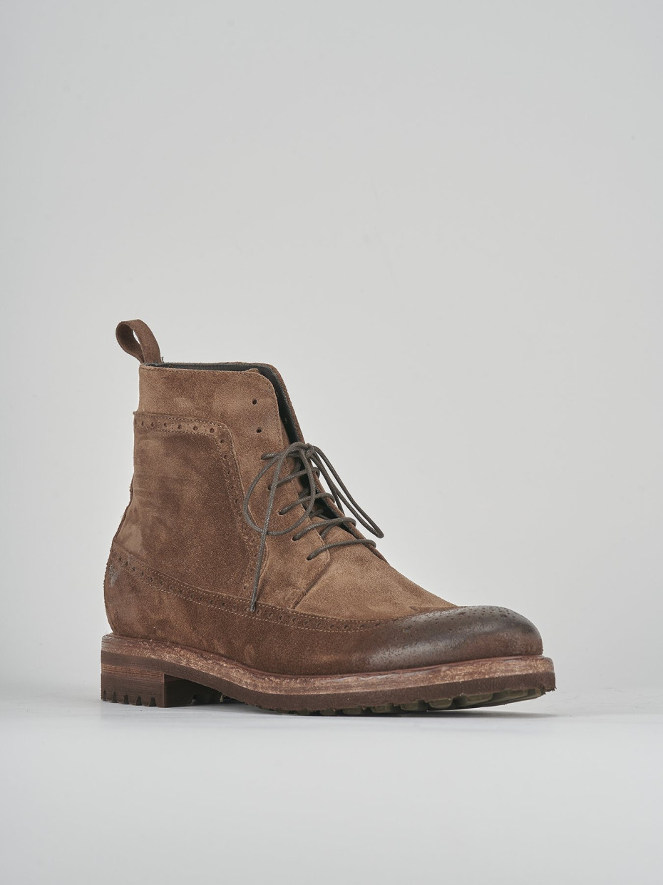 Combat boots brown suede