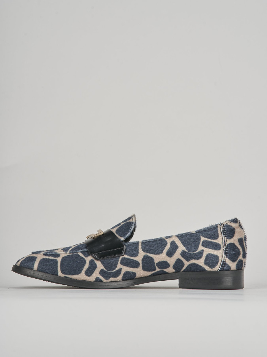 Loafers heel 2 cm multicolor leather