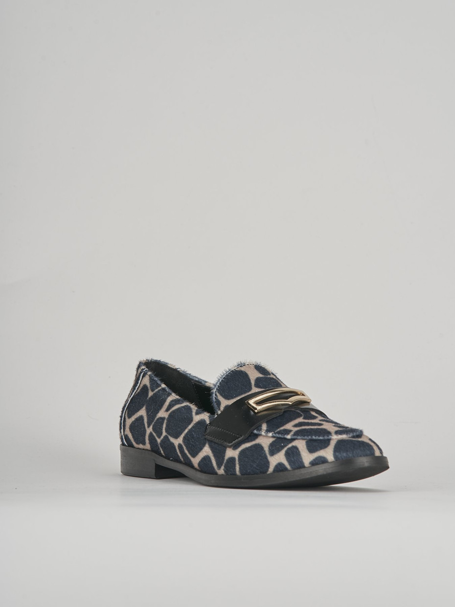 Loafers heel 2 cm multicolor leather