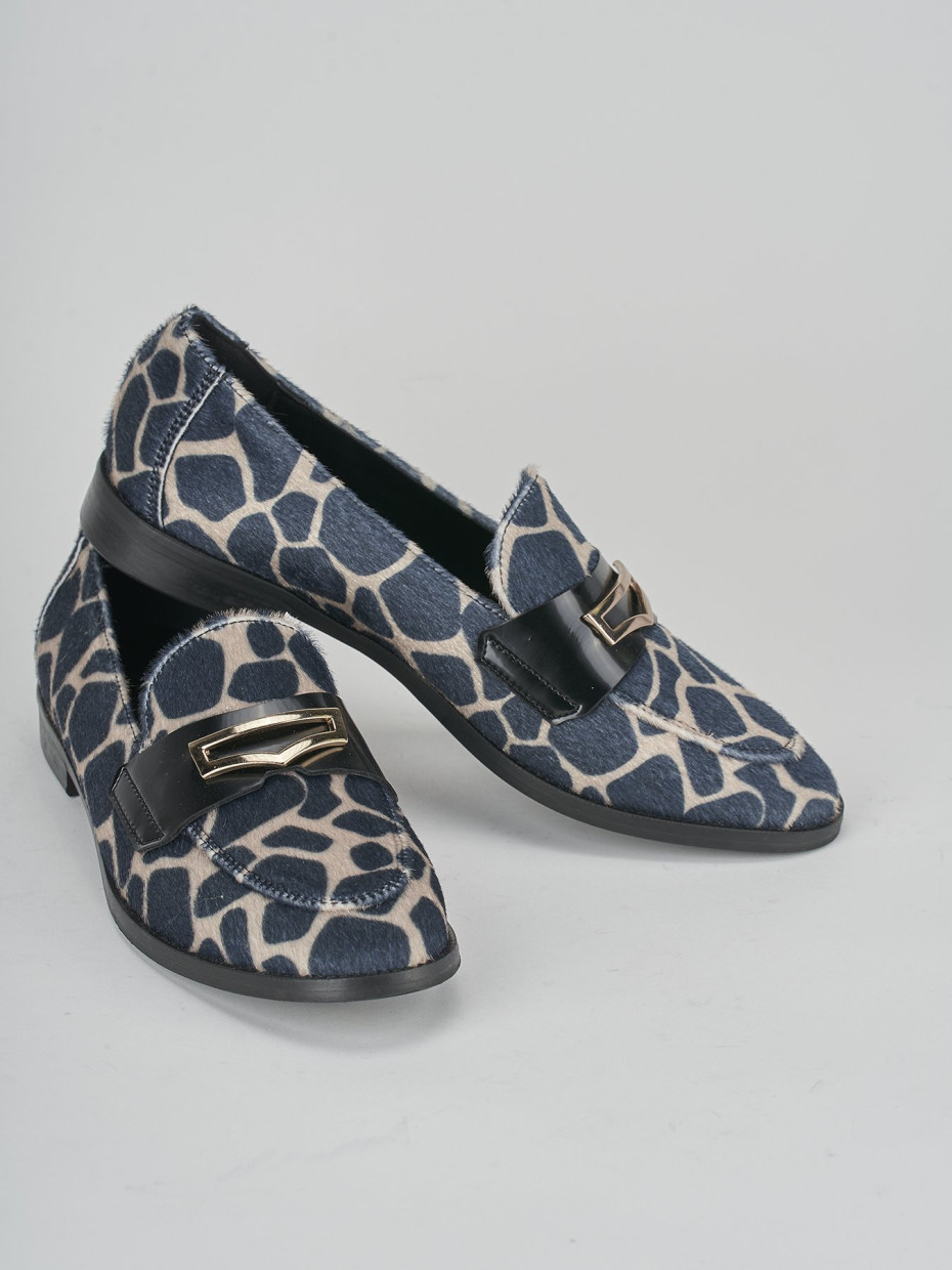 Loafers heel 2 cm multicolor leather
