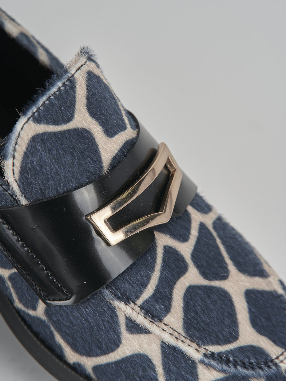 Loafers heel 2 cm multicolor leather