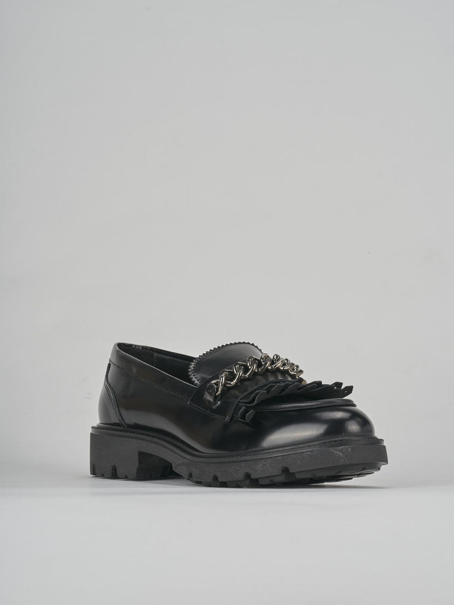 Mocassini tacco 3cm pelle nero