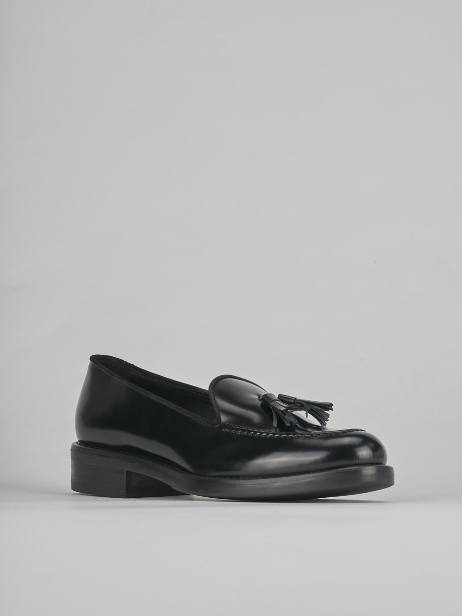 Mocassini tacco 2cm pelle nero