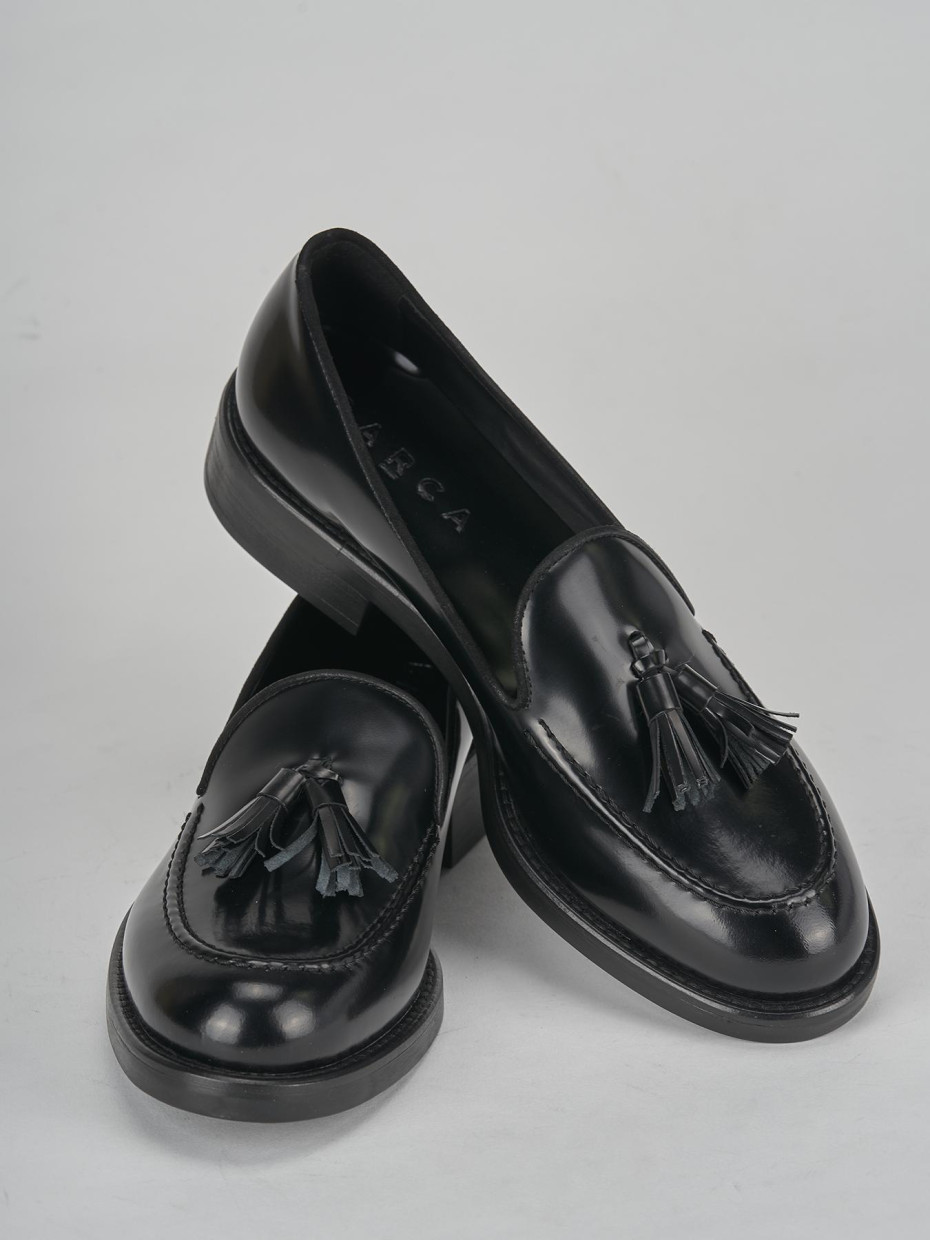 Mocassini tacco 2cm pelle nero