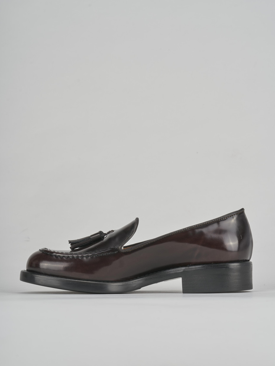 Mocassini tacco 2cm pelle testa