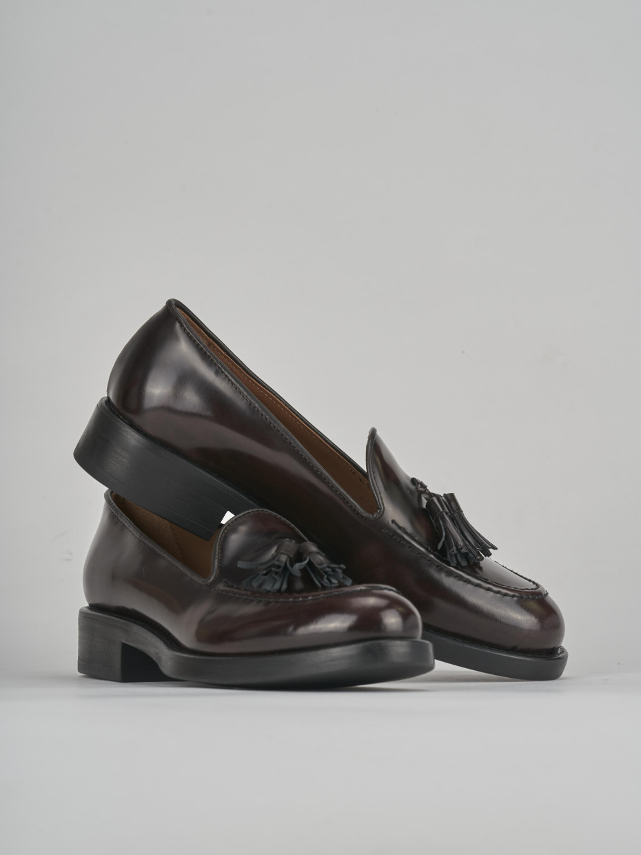 Mocassini tacco 2cm pelle testa