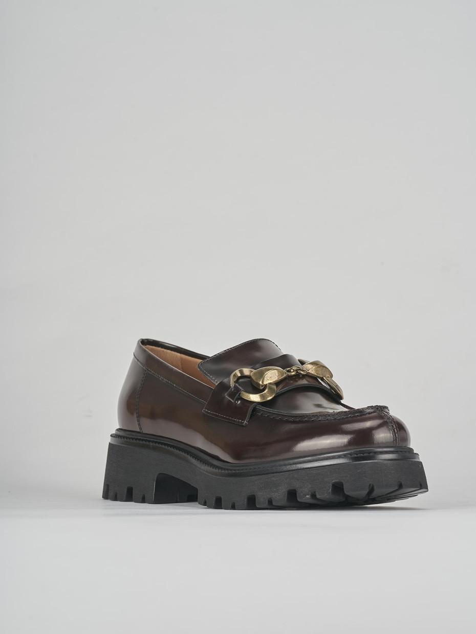 Mocassini tacco 3cm pelle testa